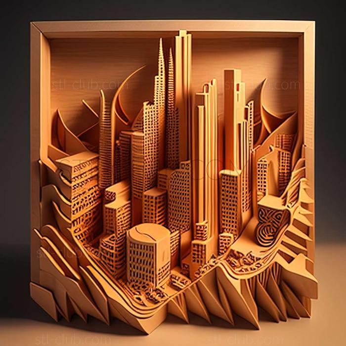 3D model city skyline (STL)